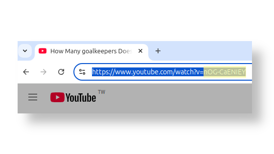 YouTube Video address in browser