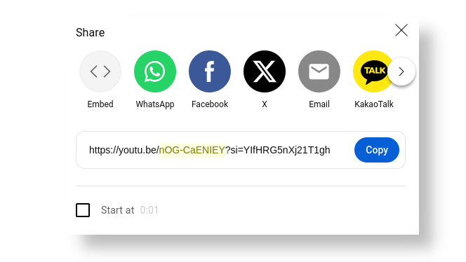 YouTube Video sharing address in browser
