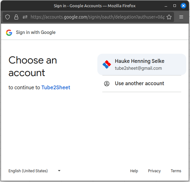 Tube2Sheet Add-on permissions